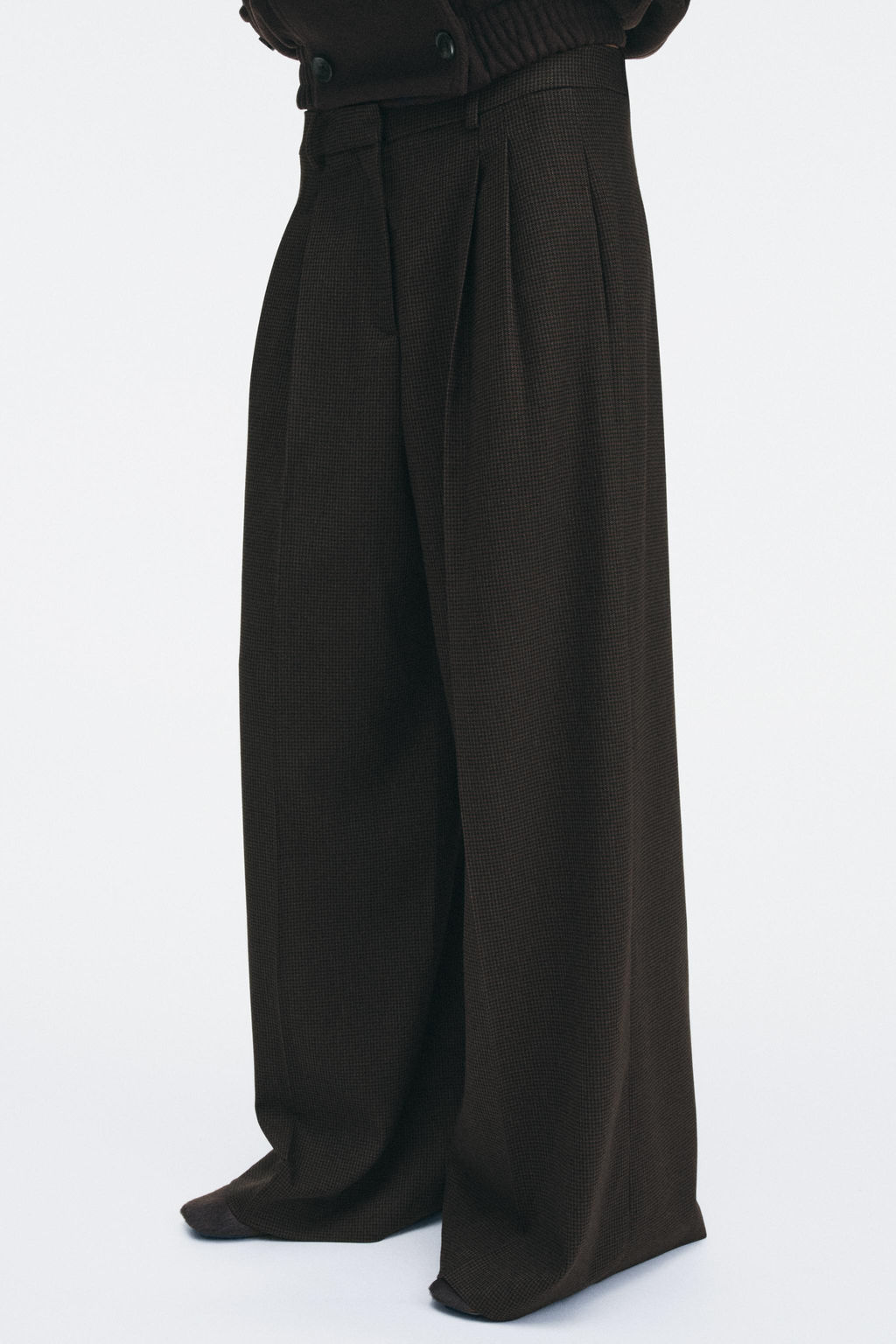 PANTAL?N PINZAS WIDE LEG ZW COLLECTION / Marr?n-Azul - Zara фото 2