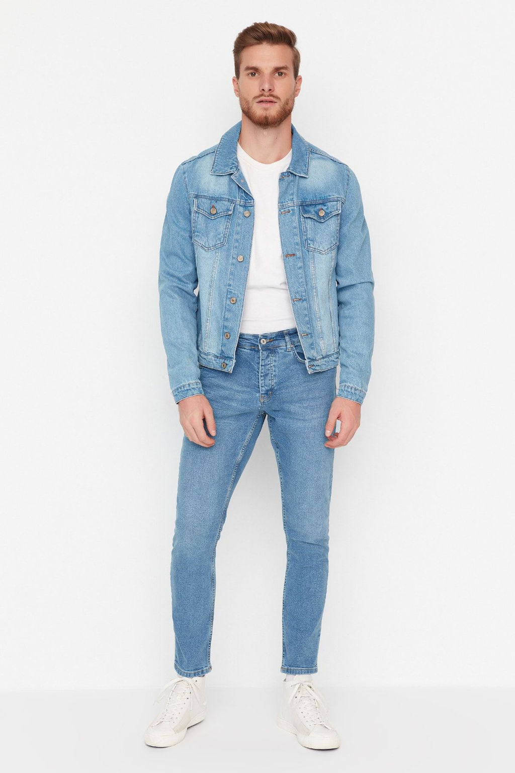 TRENDYOL MAN Lacivert Esnek Kumas Slim Fit Dar Kesim Jeans Kot Pantolon TMNAW23JE00054 - Trendyolmilla фото 13