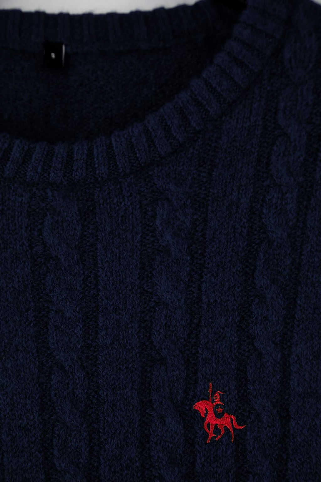 Lacivert Regular Bisiklet Yaka Animal Kazak TMNAW26KZ00006 - Trendyolmilla фото 6