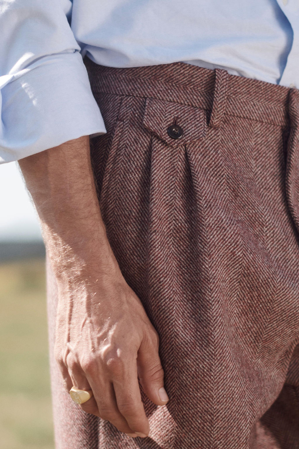 LIMITED EDITION HERRINGBONE WOOL TROUSERS - Zara фото 5