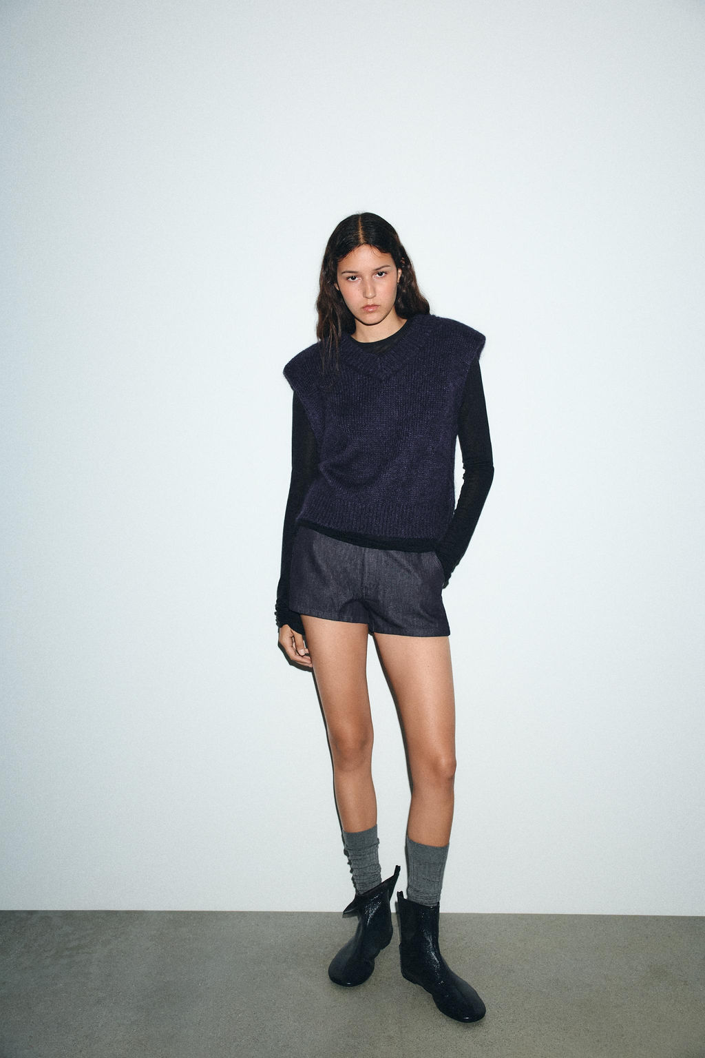 WOOL AND ALPACA WAISTCOAT WITH SHOULDER PADS