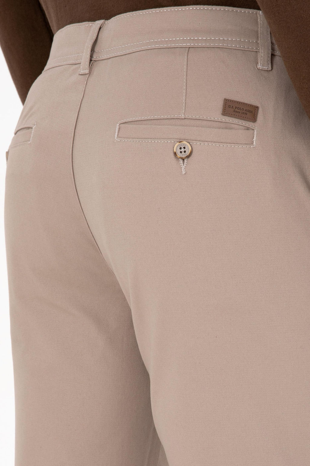 Erkek Koyu Bej Slim Fit Kanvas / Chino Pantolon