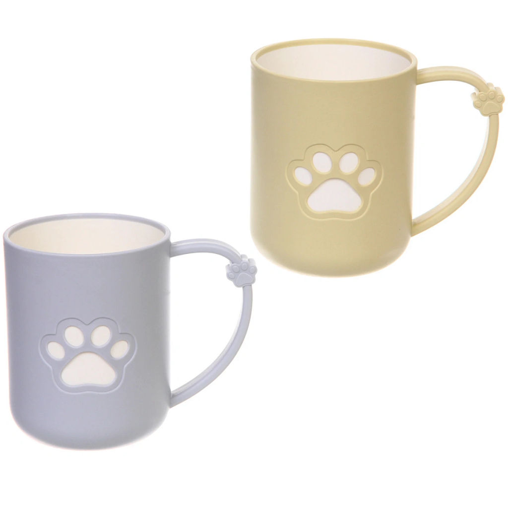 Цена за 2 шт. Кружка пластиковая 500мл "Лапка", микс цветов