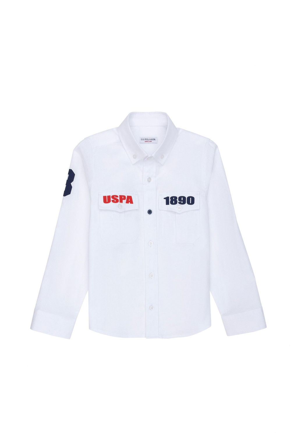 Белая рубашка с длинным рукавом для мальчика - U.s. polo assn фото 2