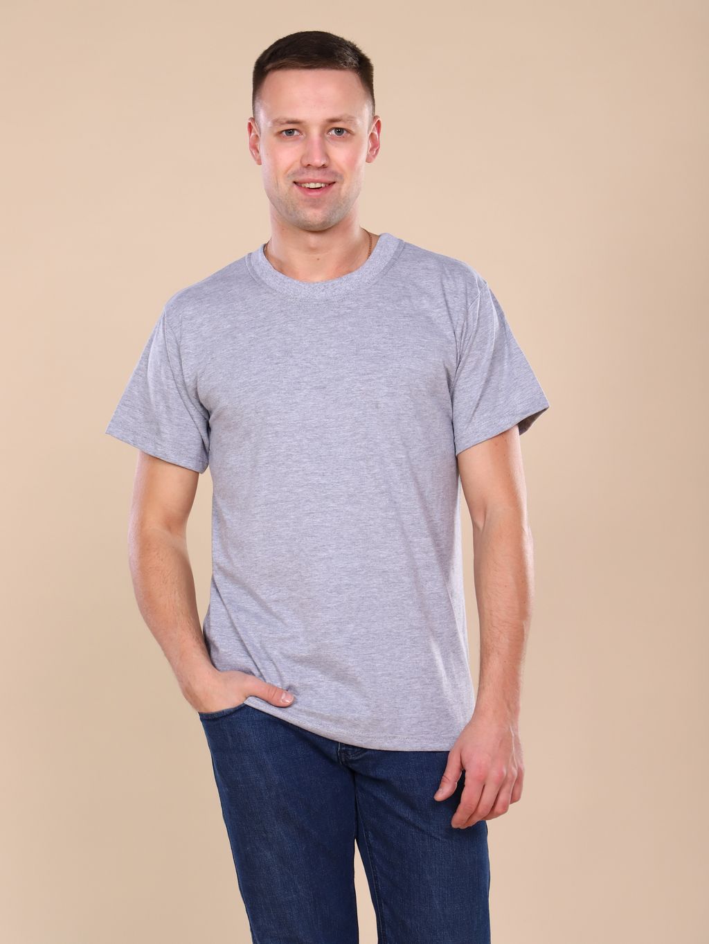 М112 Футболка мужская (серый) - Иванушка-трикотаж фото 2