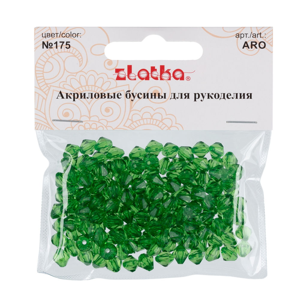 Бусина Zlatka акрил ARO 7 х 8 мм 25 г 175 зеленый  фото 3