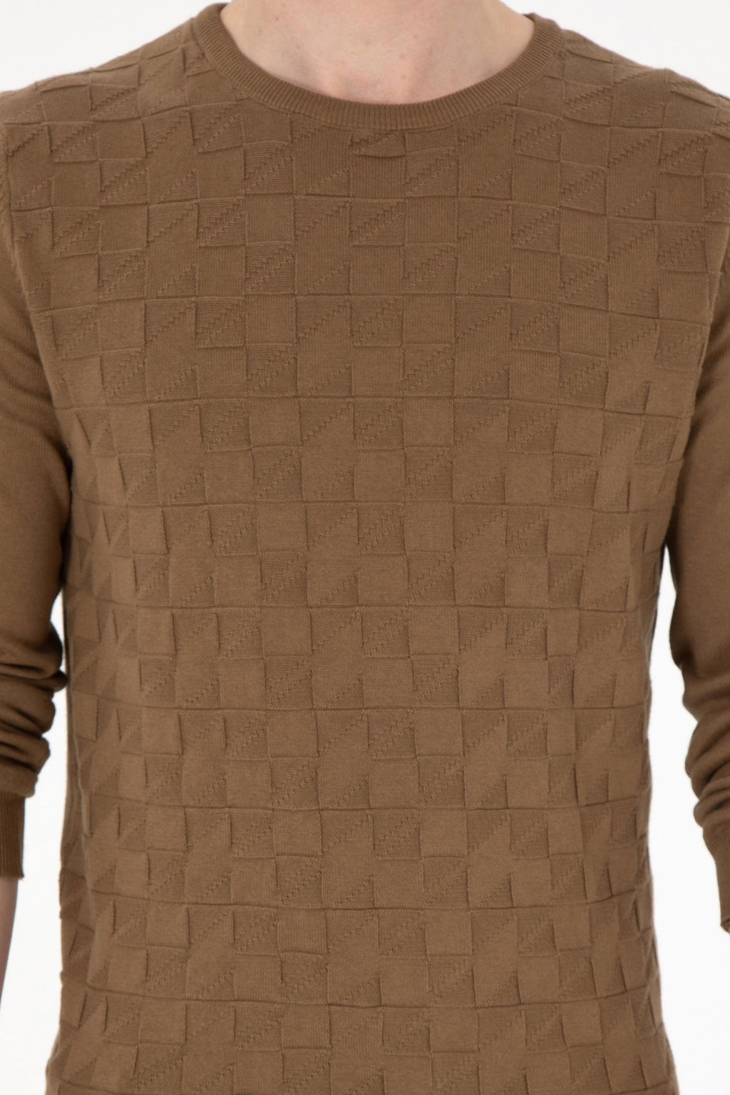Erkek Slim Fit Bisiklet Yaka Haki Basic Kazak - U.s. polo assn фото 6