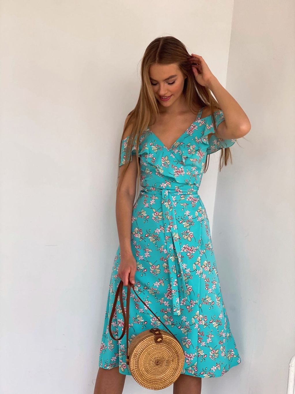 4195 Сарафан в цветочек в цвете тиффани - Martichelli фото 9