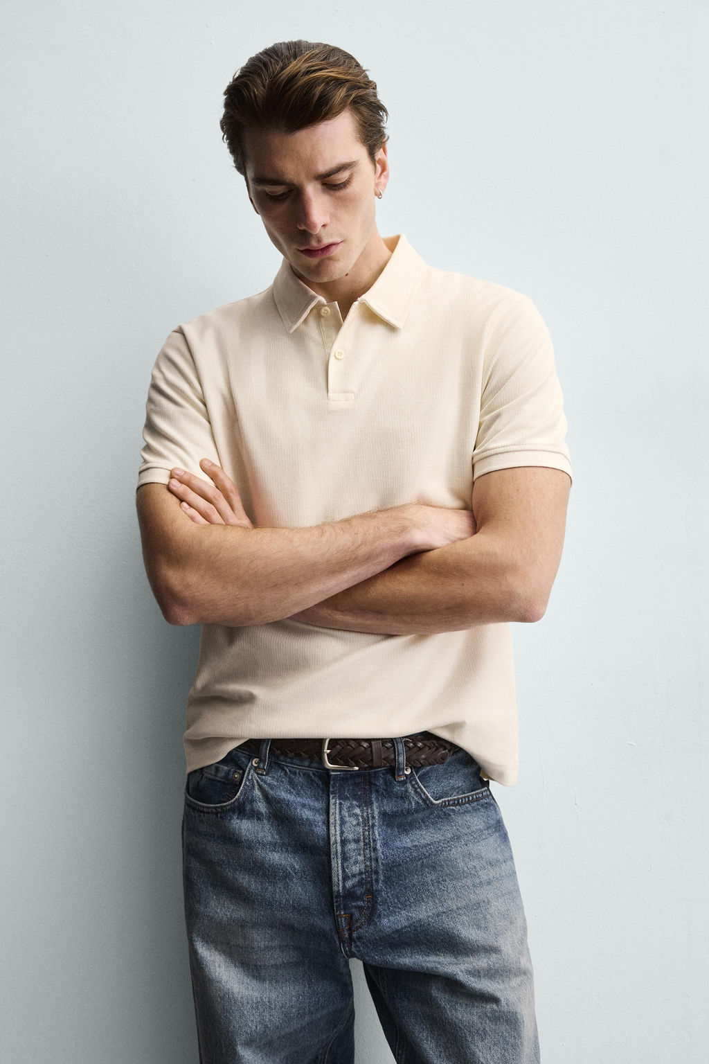 REGULAR FIT TEXTURED POLO SHIRT - Zara фото 15