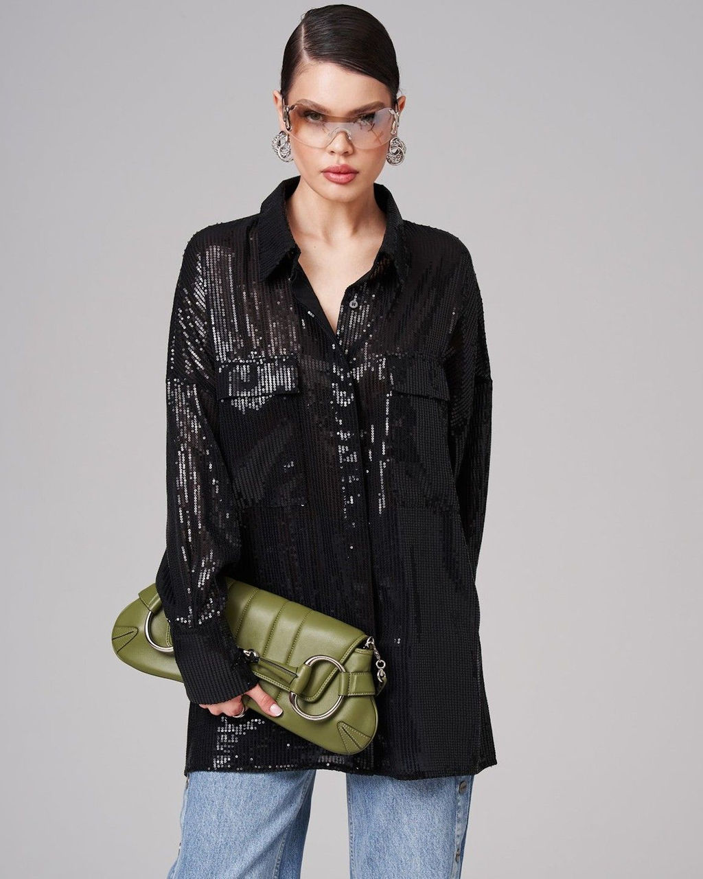 Рубашка с пайетками
