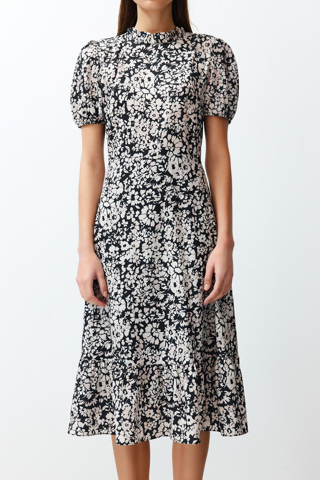 TRENDYOLMILLA Ac?k Mavi Cicekli A Kesim F?rf?rl? Midi Dokuma Elbise TWOSS20EL0894  фото 5