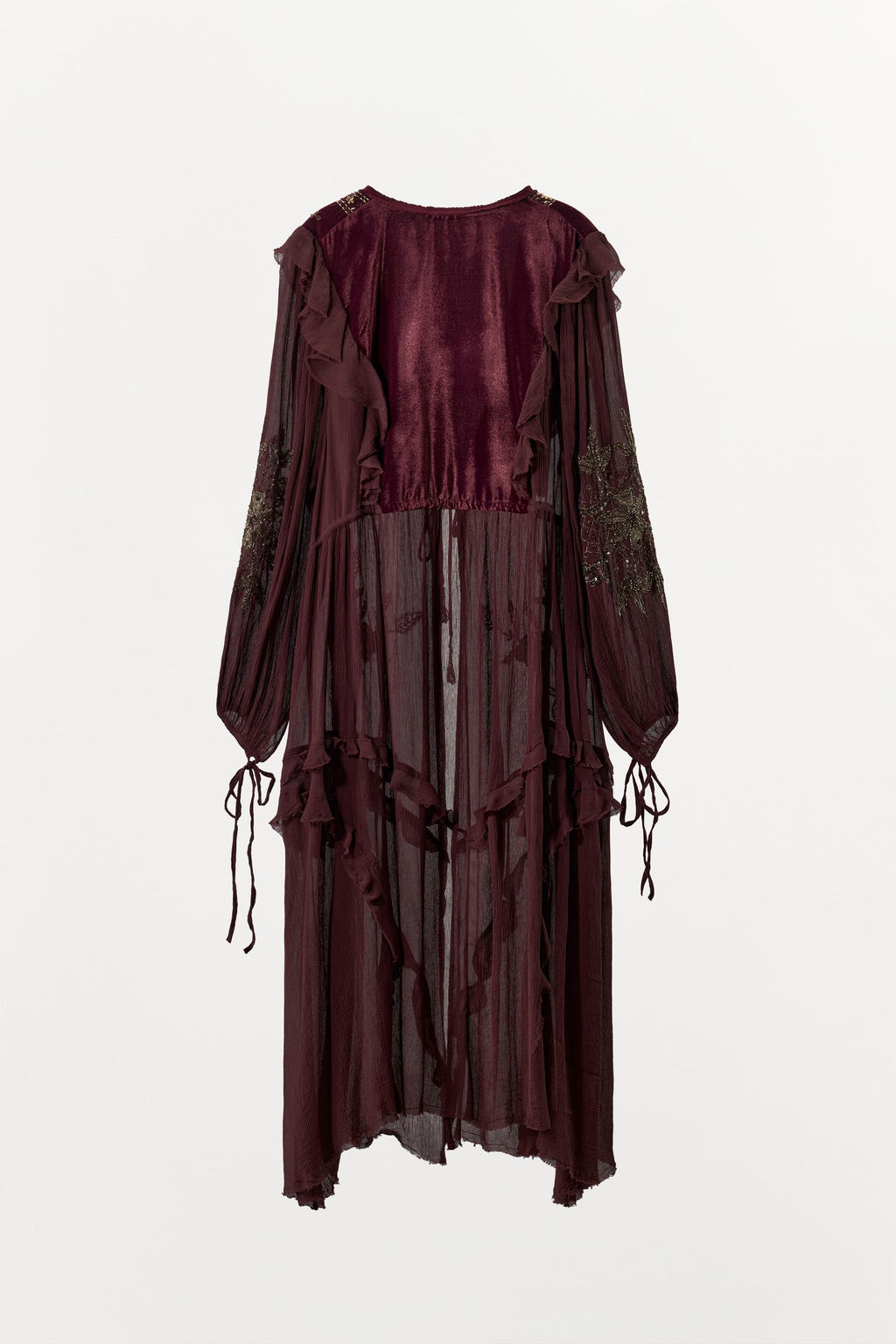 COMBINED GEORGETTE SEQUIN TOP - Zara фото 6