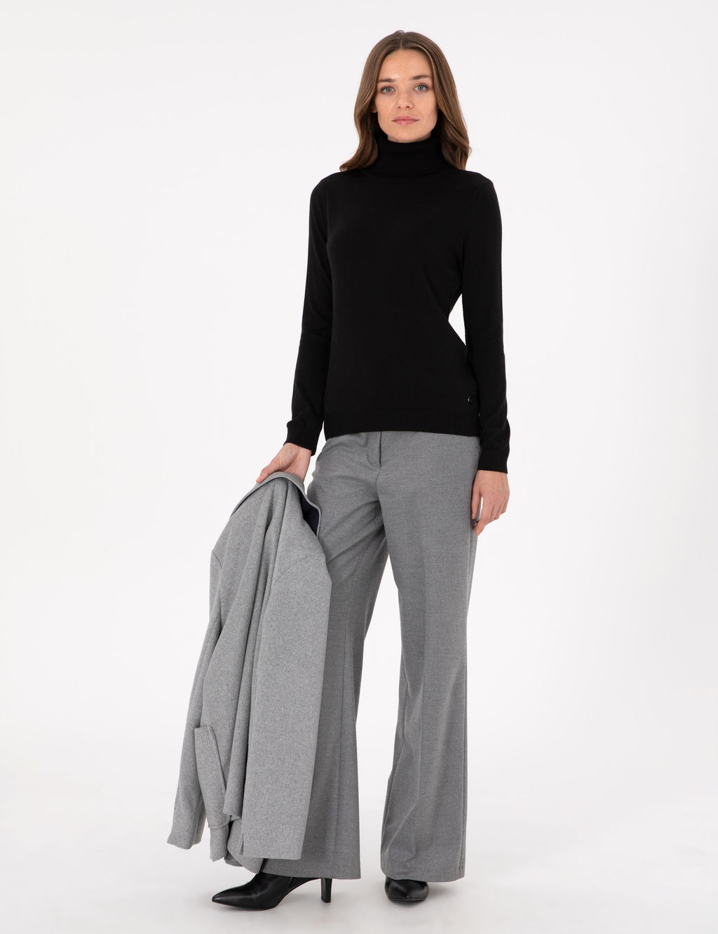 Siyah Slim Fit Basic Kazak - Pierre cardin фото 4