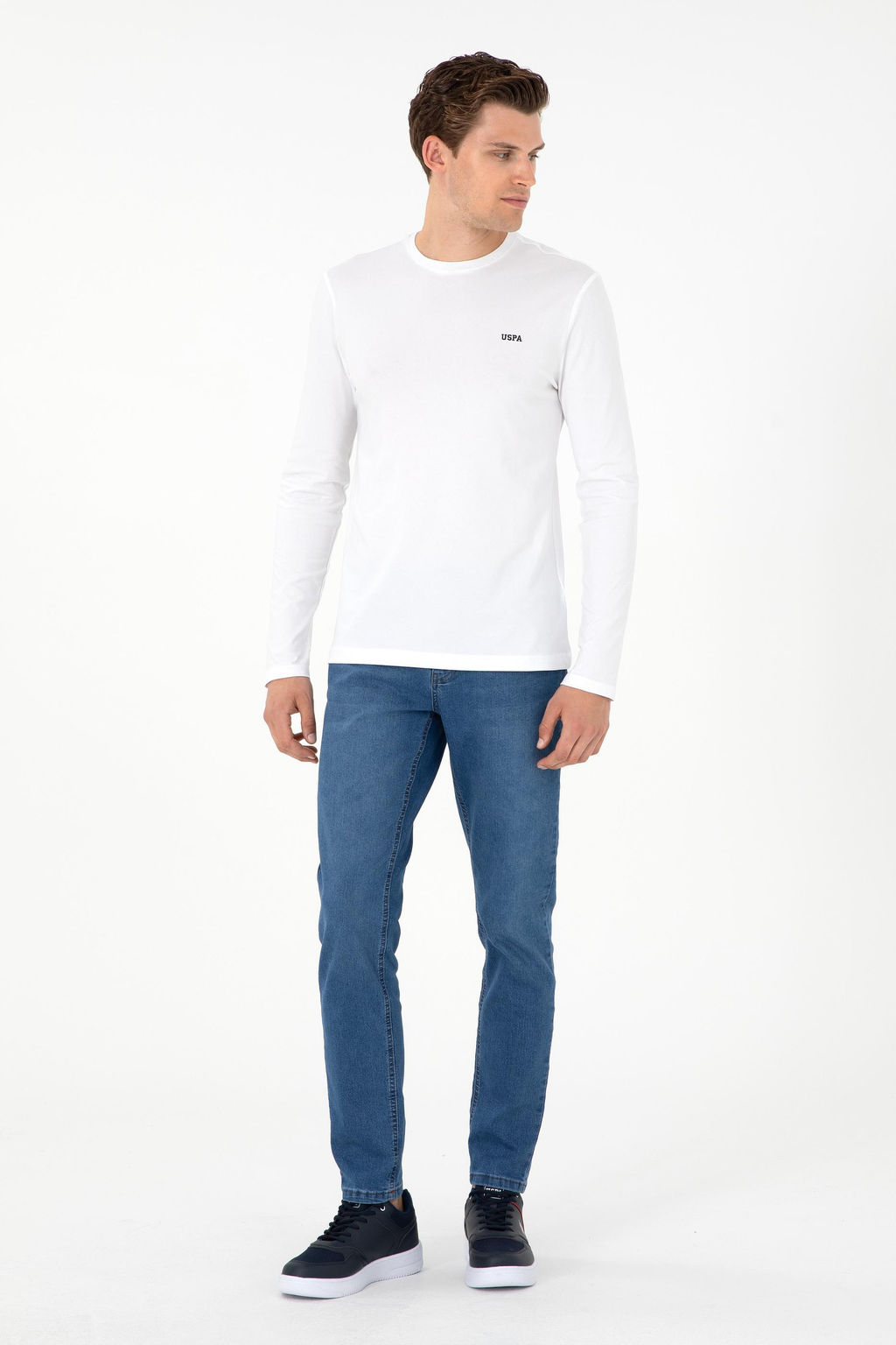 Мужской белый базовый свитшот - U.s. polo assn фото 4