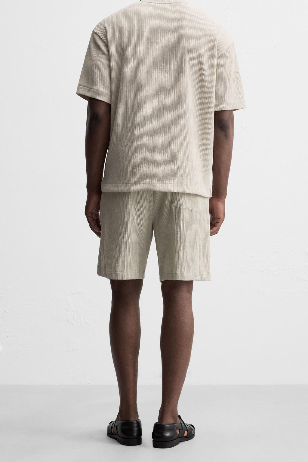 IRREGULAR TEXTURED BERMUDA SHORTS - Zara фото 3