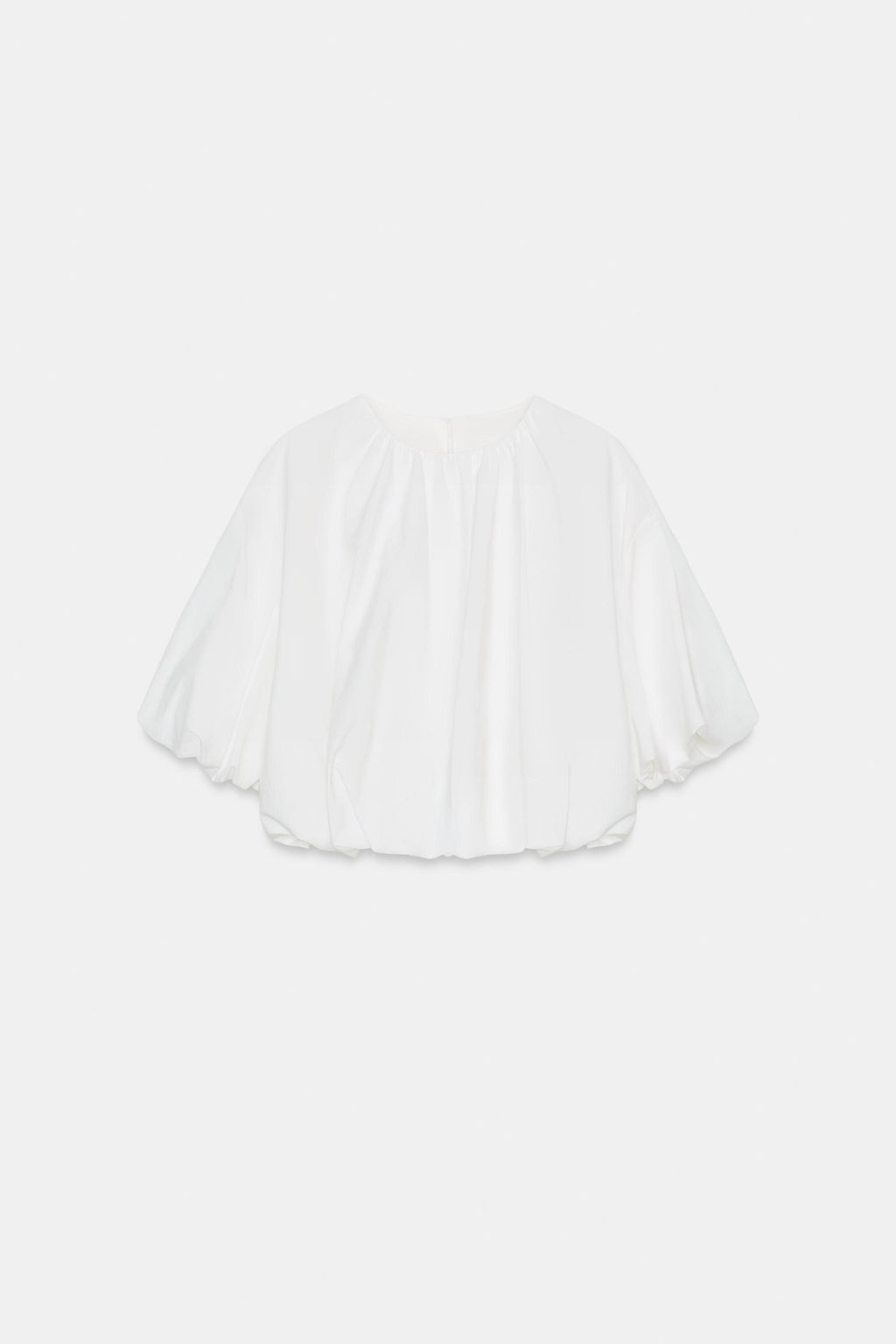 POPLIN BALLOON SLEEVE TOP - Zara фото 8