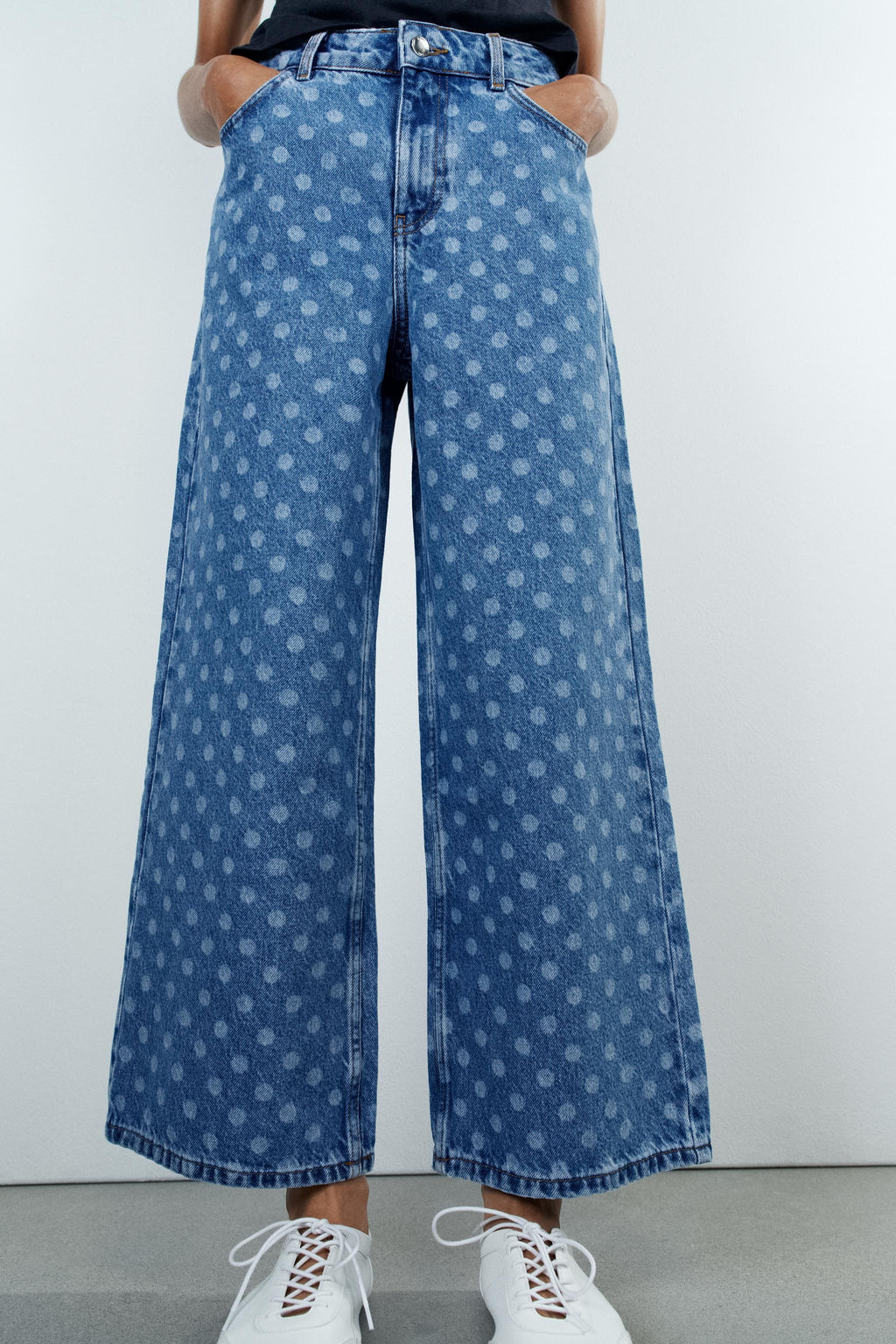 JEANS Z1975 CULOTTE TIRO ALTO LUNARES / Azul medio - Zara фото 2