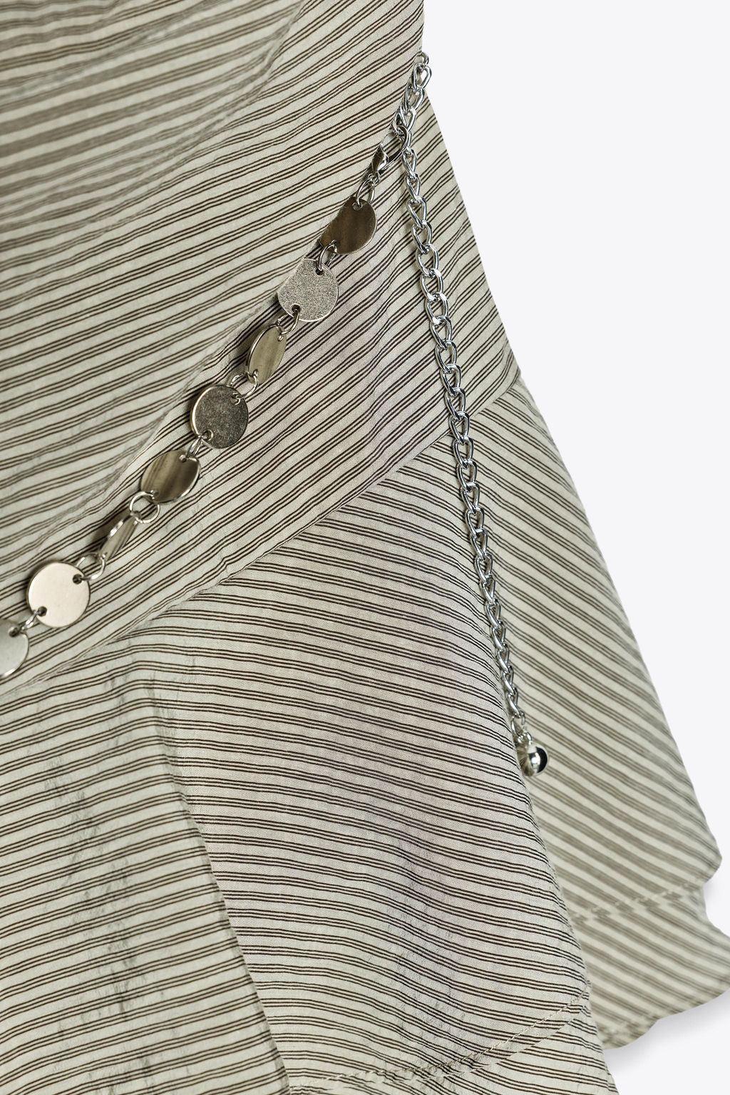 STRIPED HALTER NECK SHORT DRESS WITH BELT - Zara фото 20
