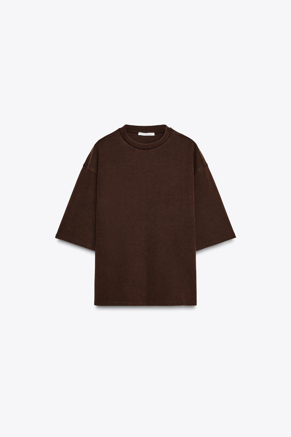 WASHED EFFECT INTERLOCK T-SHIRT - Zara фото 7