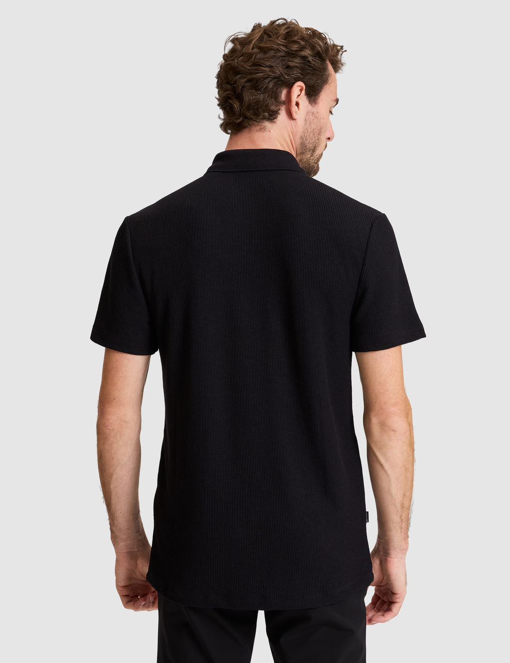 Siyah Slim Fit _rme Dokulu Polo Yaka Ti__rt