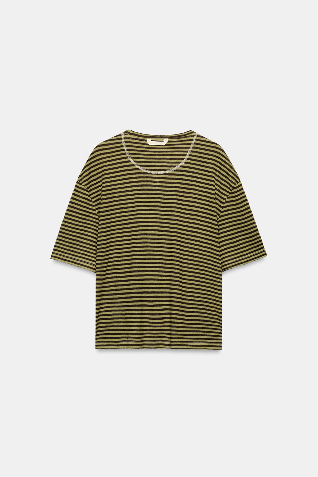 CAMISETA RAYAS R?STICA / Marr?n / Verde