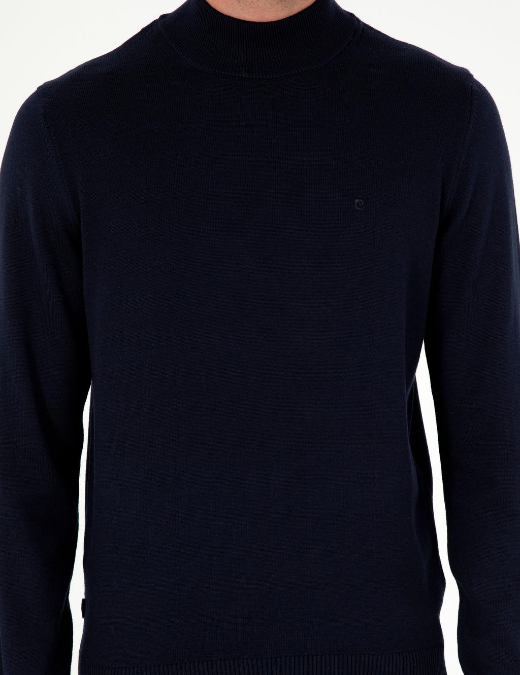 Lacivert Slim Fit Yar_m Bal_k__ Yaka Basic Triko Kazak - Pierre cardin фото 6