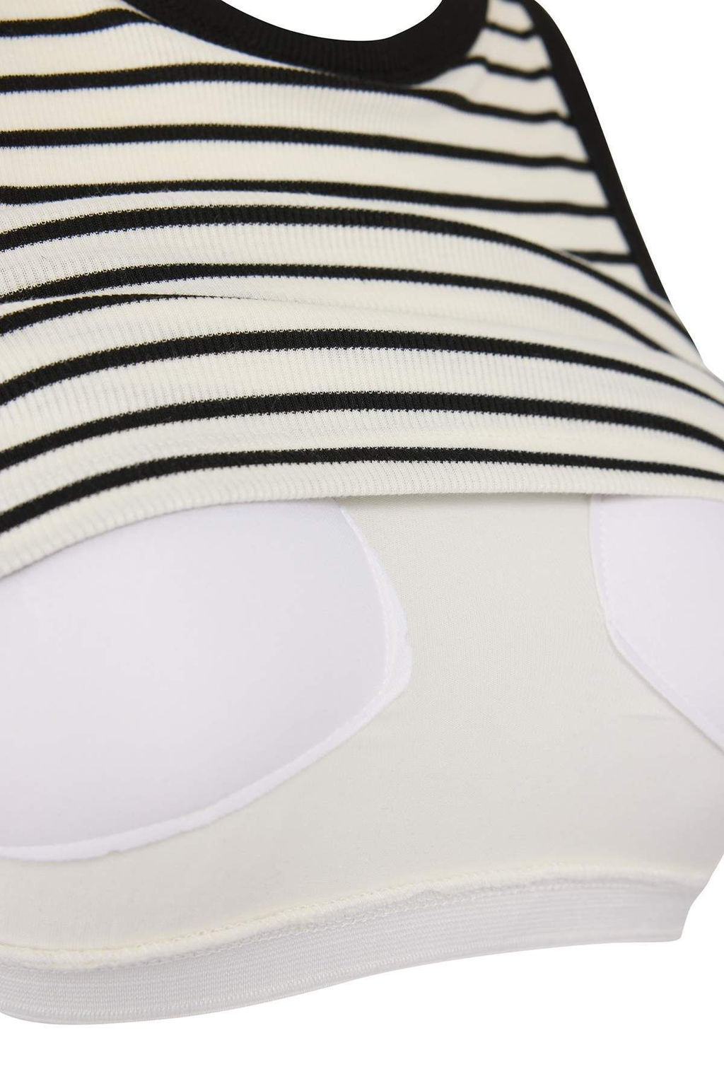 TRENDYOLMILLA Siyah Cizgili Gogus Pedli Fitted/Vucuda Oturan Renk Bloklu Orme Atlet TWOSS25AL00034  фото 15