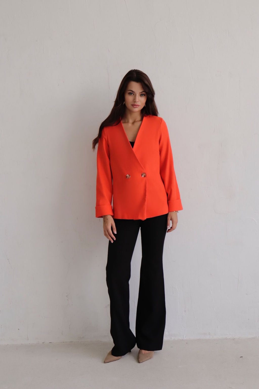 Двубортный жакет без лацканов - Martichelli фото 29