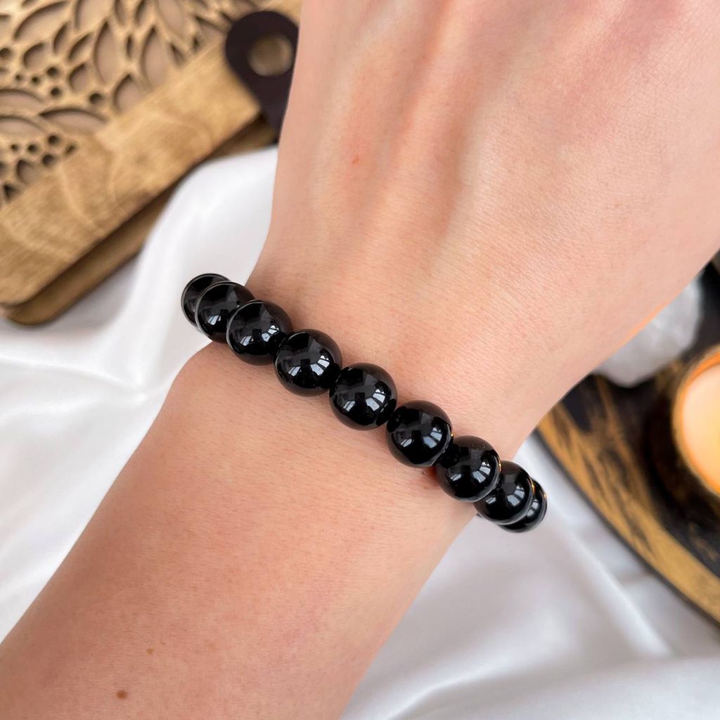 Браслет из черного Турмалина "Шерл" 17 см