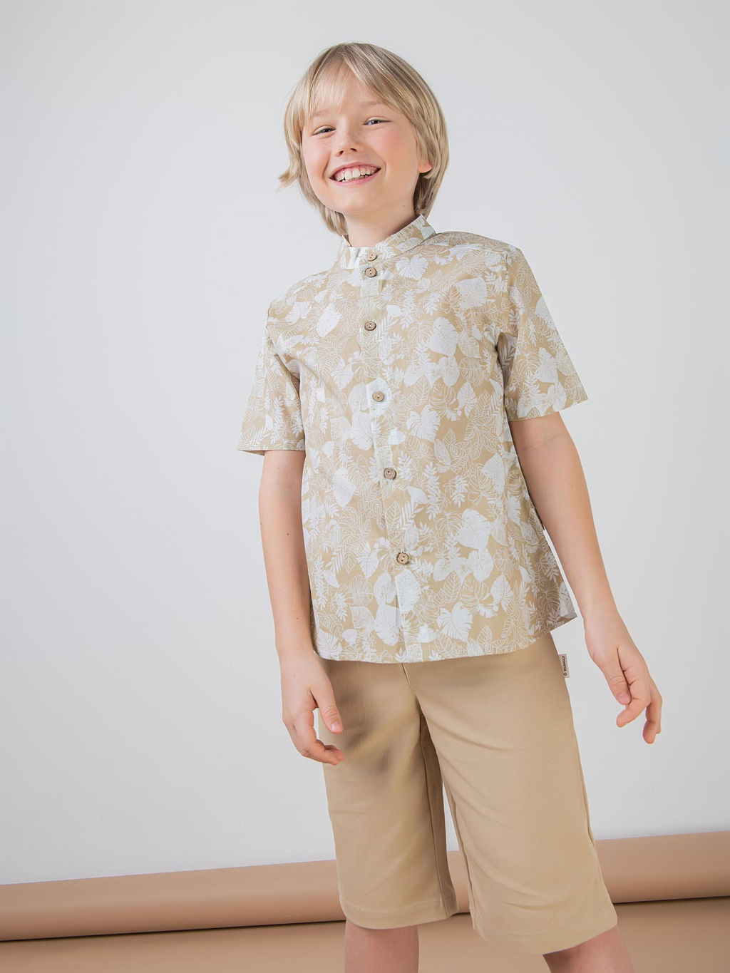 Рубашка хлопковая Тропики с коротким рукавом 7+ - Bungly фото 5