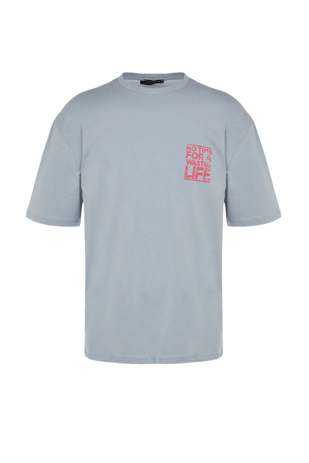 TRENDYOL MAN Gri Oversize/Genis Kesim Bisiklet Yaka Yaz? Bask?l? %100 Pamuklu T-Shirt TMNSS21TS1685 - Trendyolmilla фото 21