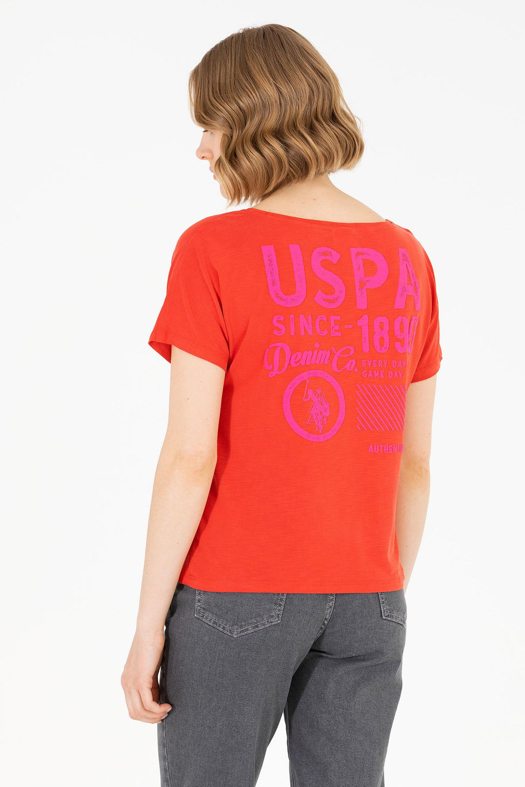 U. S. Polo Assn Женская красная футболка с круглым вырезом - U.s. polo assn фото 19
