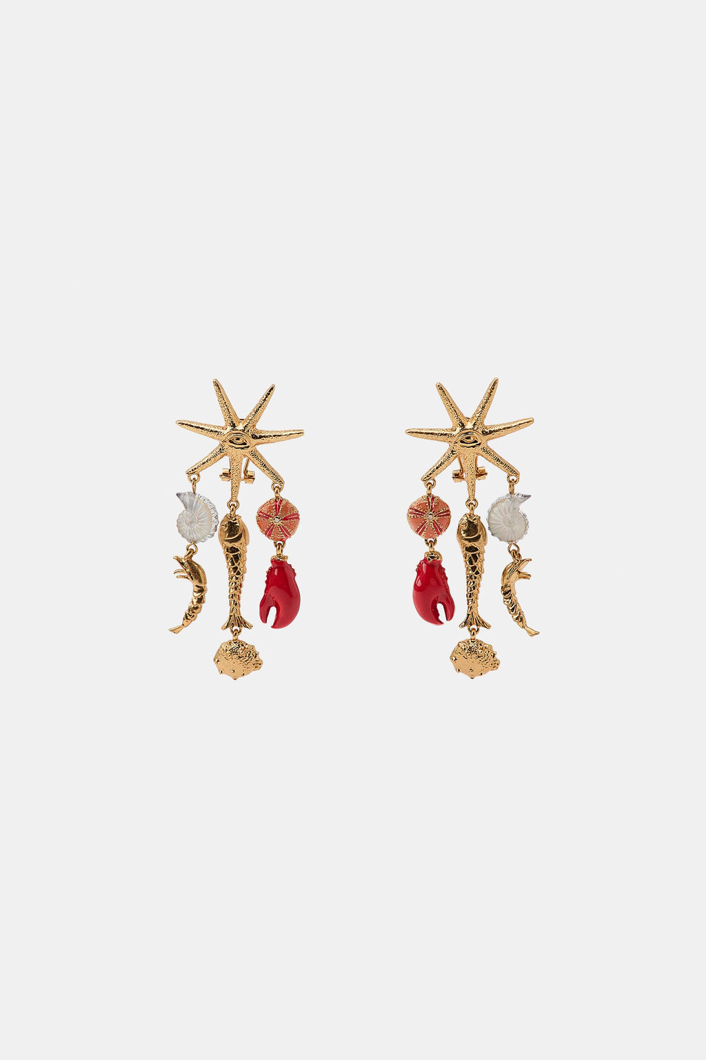PENDIENTES ESTRELLA CHARMS MARINOS / Dorado - Zara фото 2