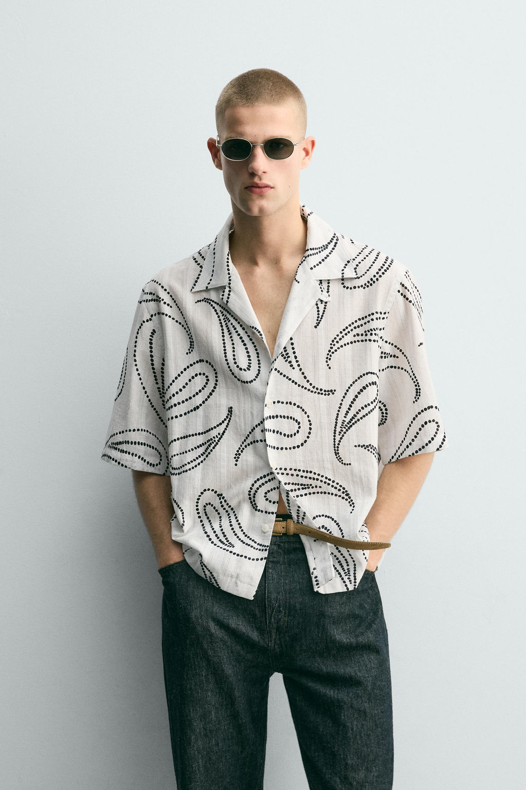 CAMISA JACQUARD ESTAMPADO PAISLEY / Blanco - Zara фото 2
