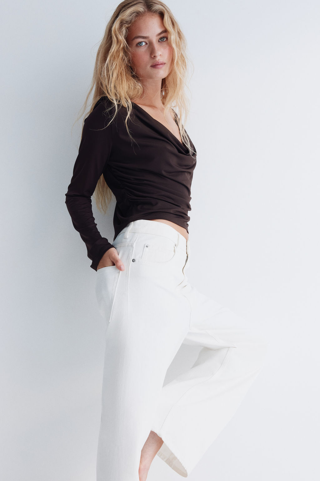 Top drapeado de punto - H&m фото 6