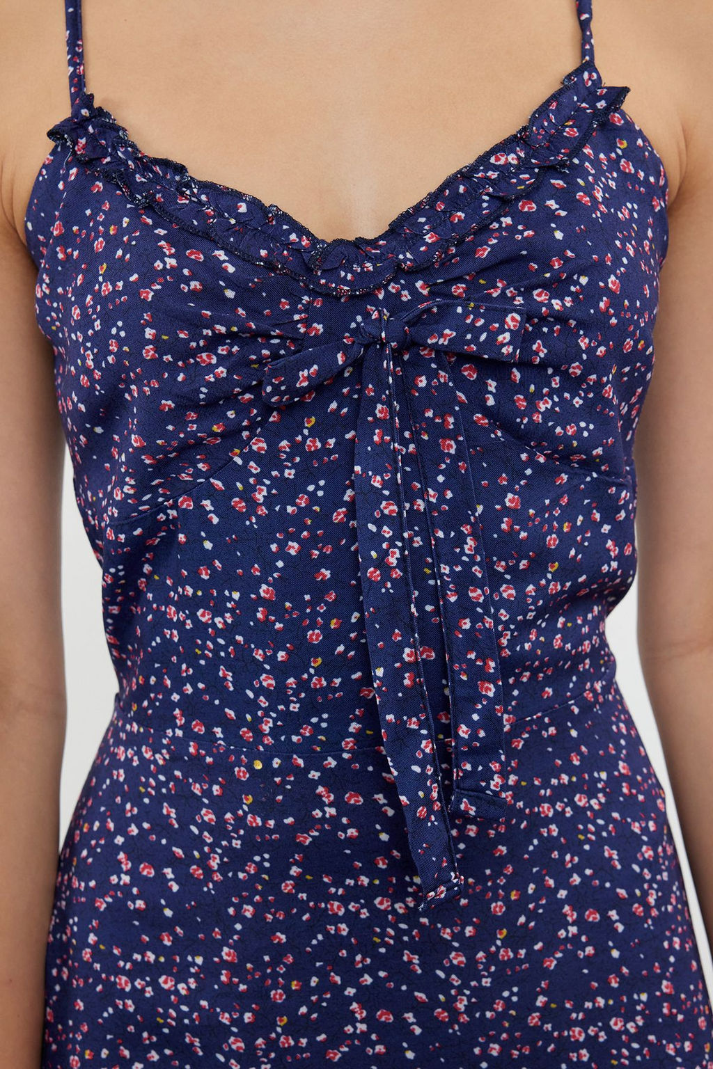 TRENDYOLMILLA Koyu Lacivert Cicekli Mini Dokuma Elbise TWOSS21EL3214  фото 13