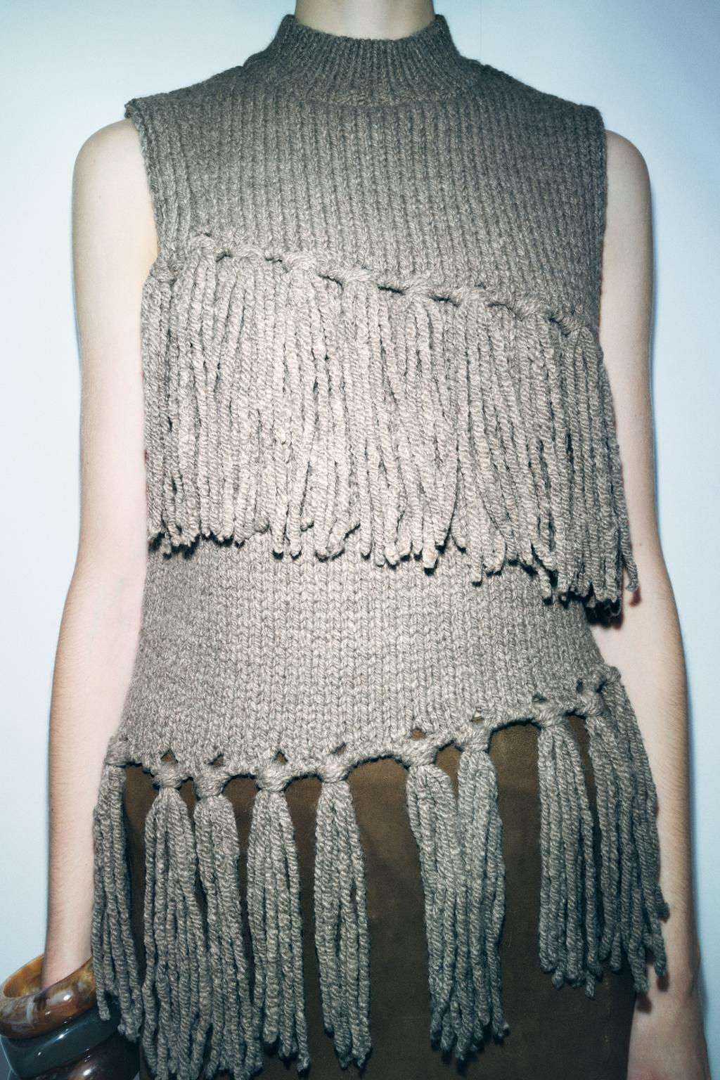 FRINGED KNIT TOP - Zara фото 2