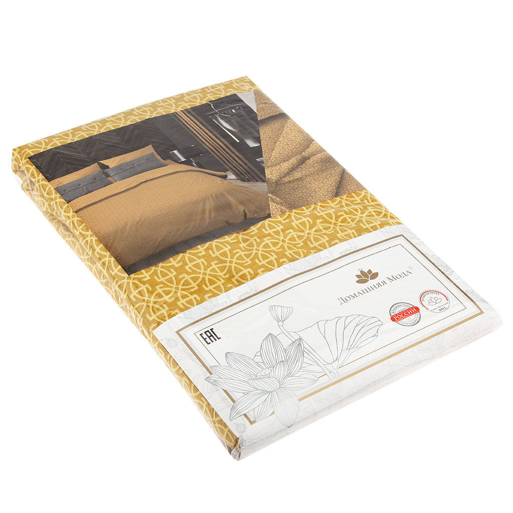 Пододеяльник Евро Макси на пуговицах Созвездие, желтый 240х215см, бязь Комфорт 121г/м2, хлопок 100%, упаковка классическая ПВХ 28х41см, Домашняя мода (Россия)  фото 2