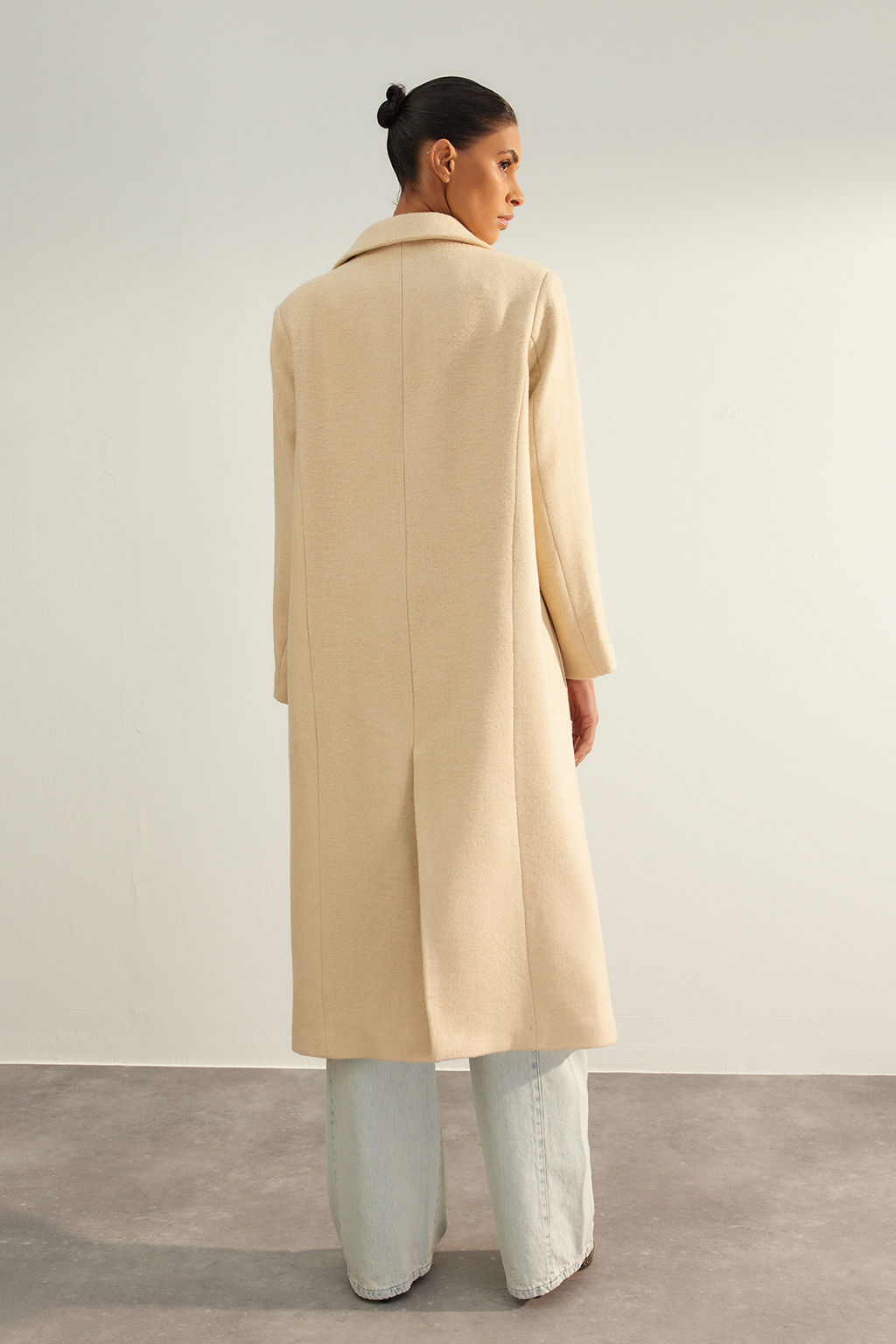 Trendyolmilla Tas Oversize Genis Kesim Yunlu Kaban TWOAW24KB00162  фото 5