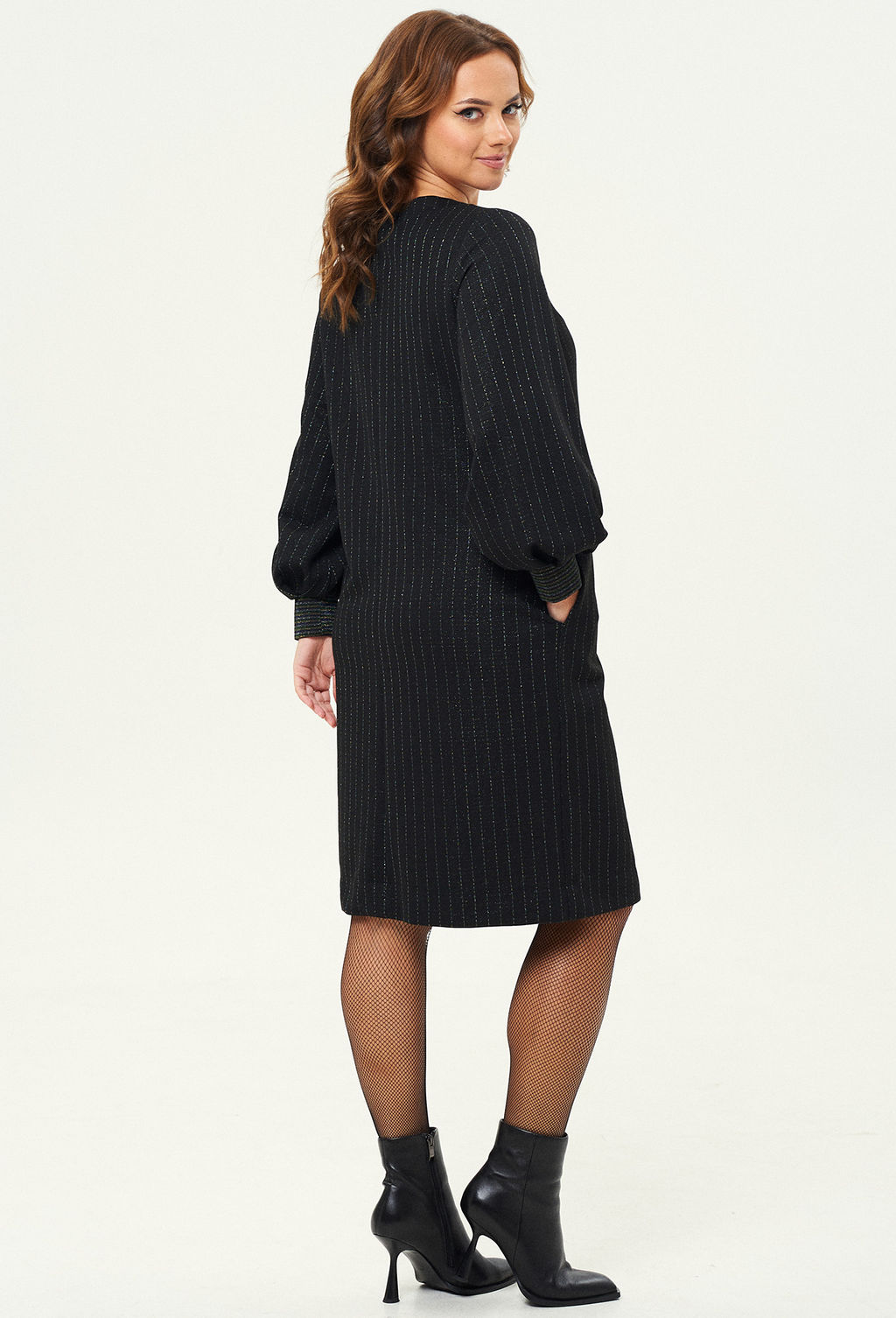 Платье Gizart 7385/1 чёрно-разноцветная полоска