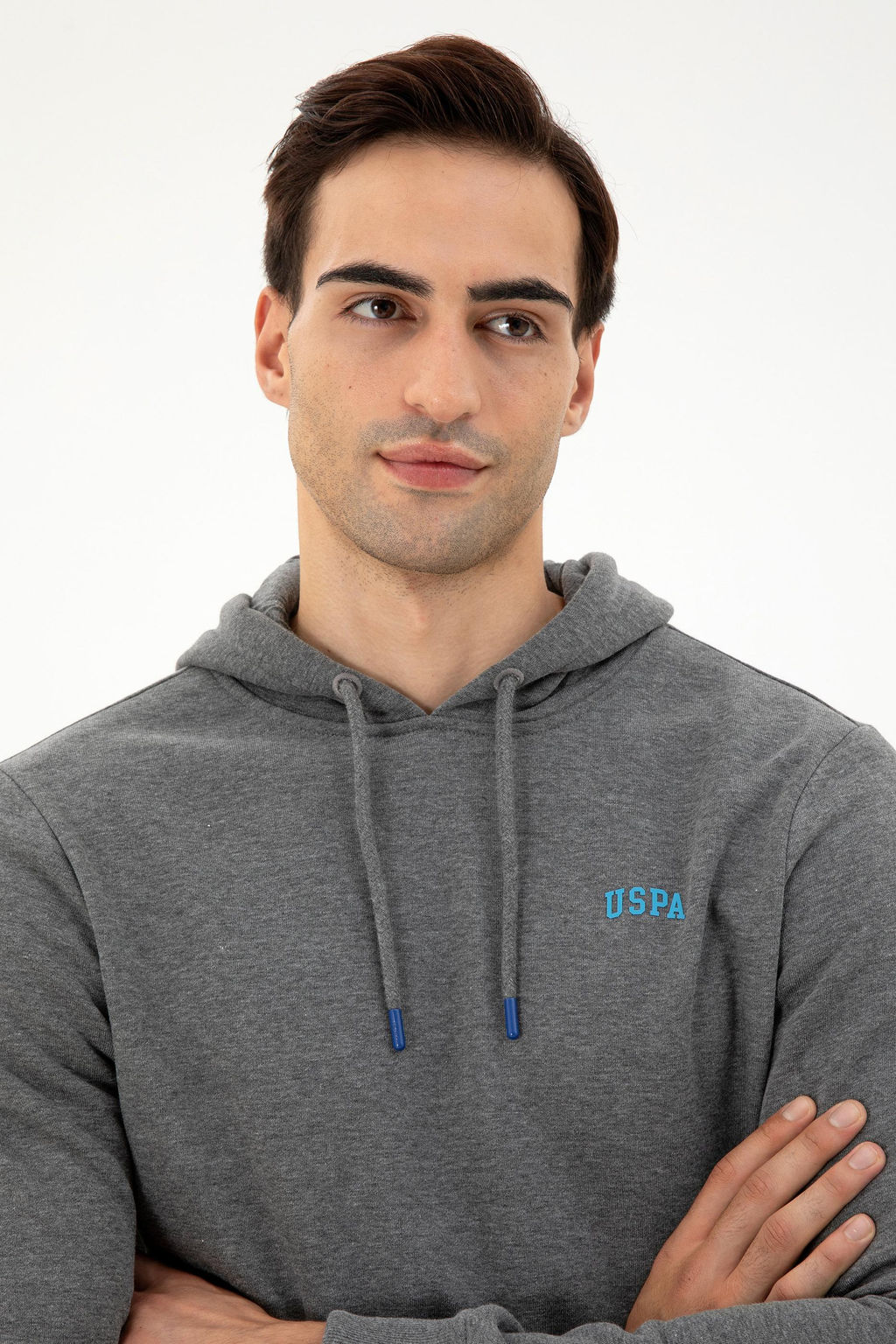 Мужской базовый свитшот антрацитовый меланж - U.s. polo assn фото 2