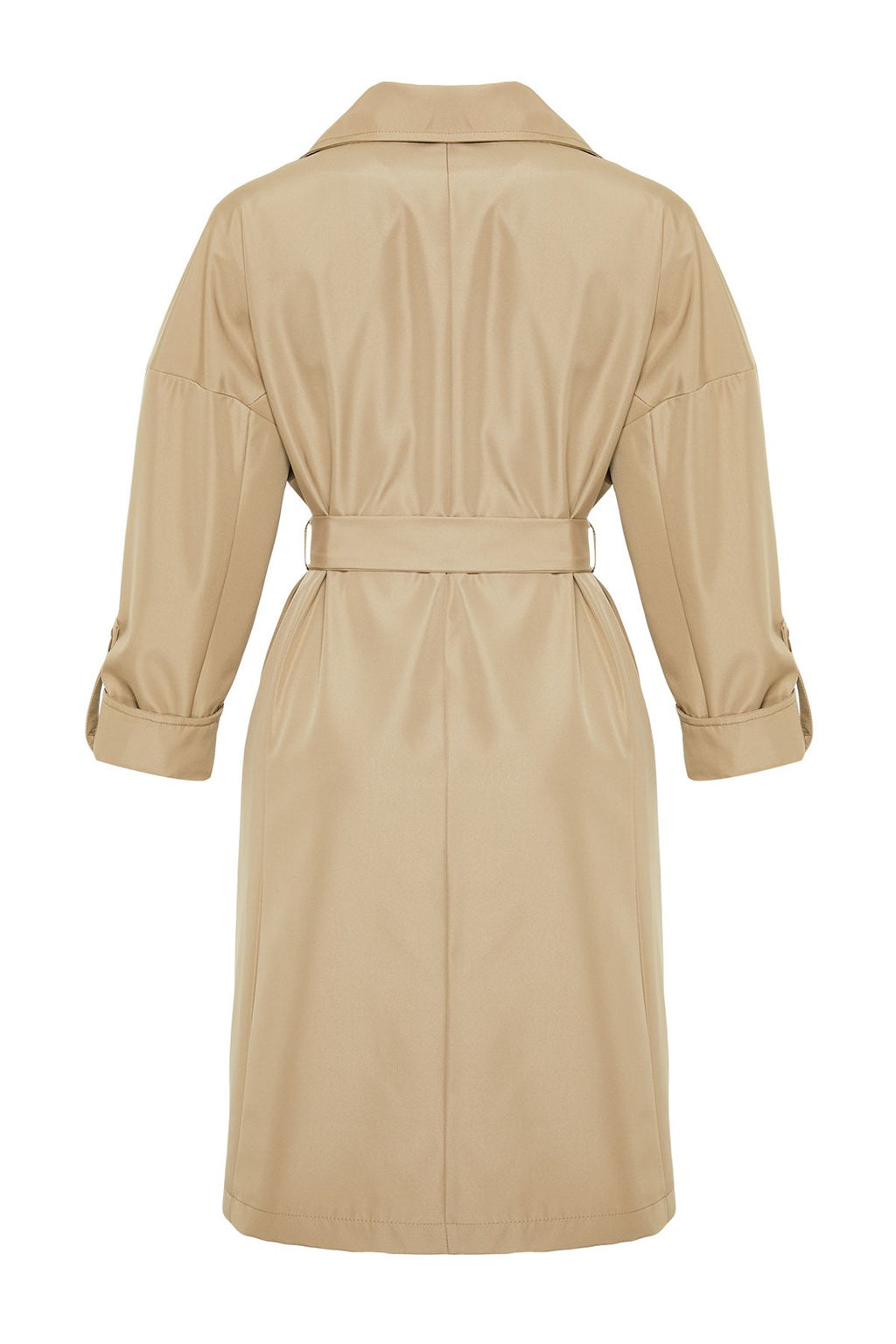 Trendyolmilla Bej Oversize Kusakl? Su Itici Uzun Trenckot TWOAW24TR00019  фото 7