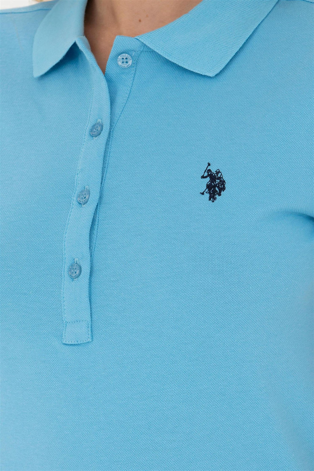 Женская базовая футболка бирюзового цвета - U.s. polo assn фото 14