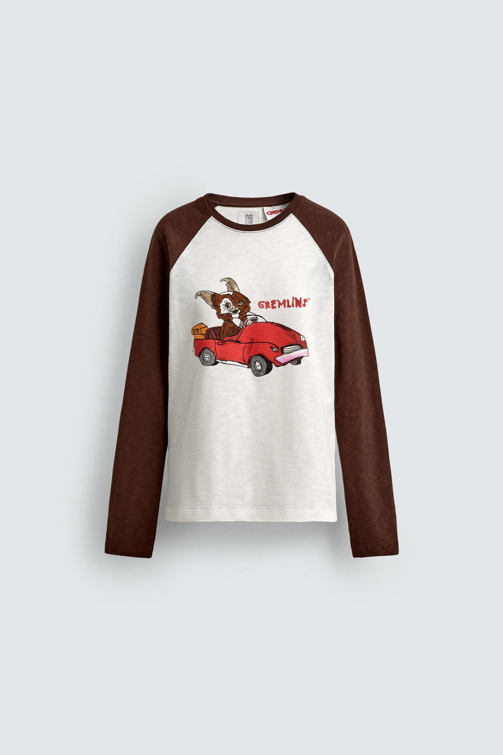 CAMISETA FLAM? ILUSTRACI?N GREMLINS &  X DYLAN?S T-SHIRT CLUB X ZARA / marron/blanco  фото 2