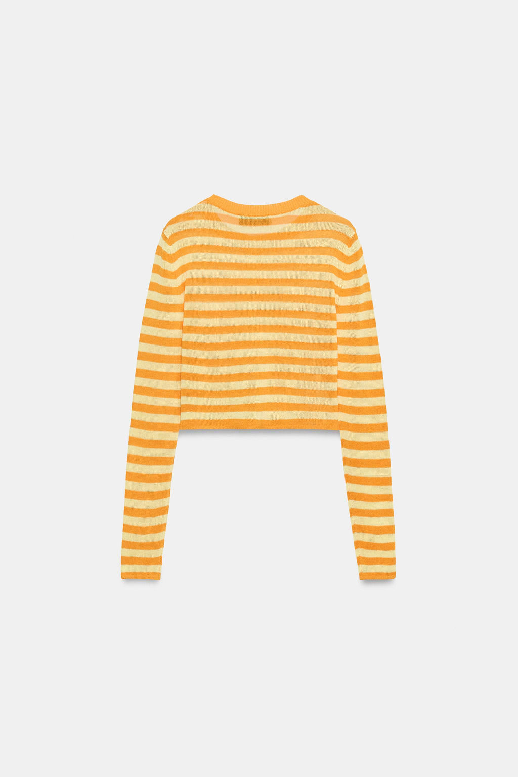 CHAQUETA CORTA PUNTO RAYAS / Naranja / Amarillo - Zara фото 4