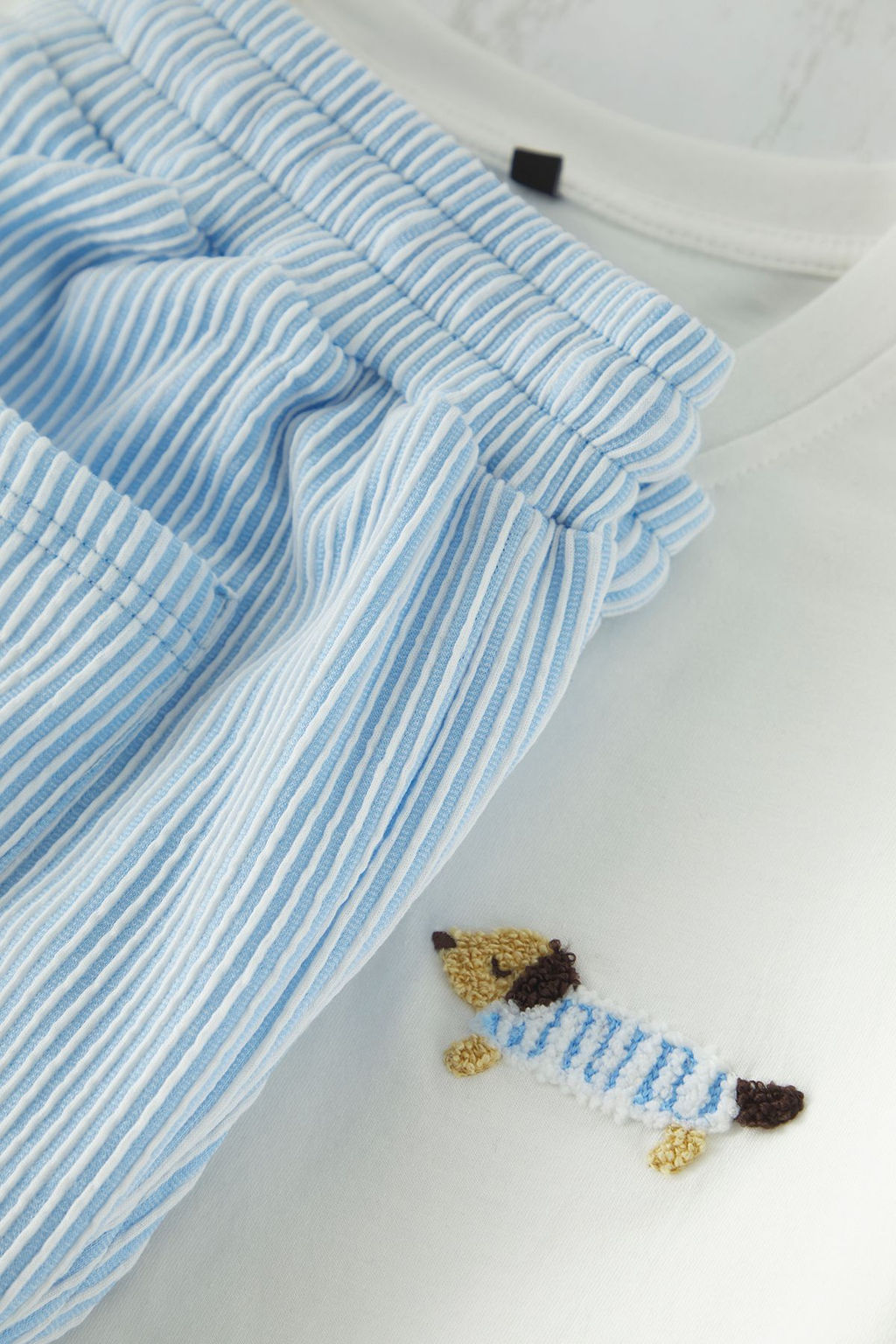 TRENDYOL MAN Siyah Unisex Ekru Regular Fit Koala Nak?sl? Cizgili Orme Pijama Tak?m? TMNSS25PT00007 - Trendyolmilla фото 7