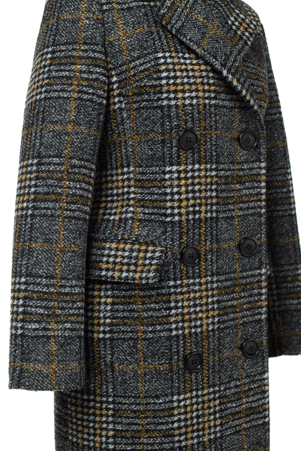 Пальто женское демисезонное Микроворса/Клетка - El podio фото 10