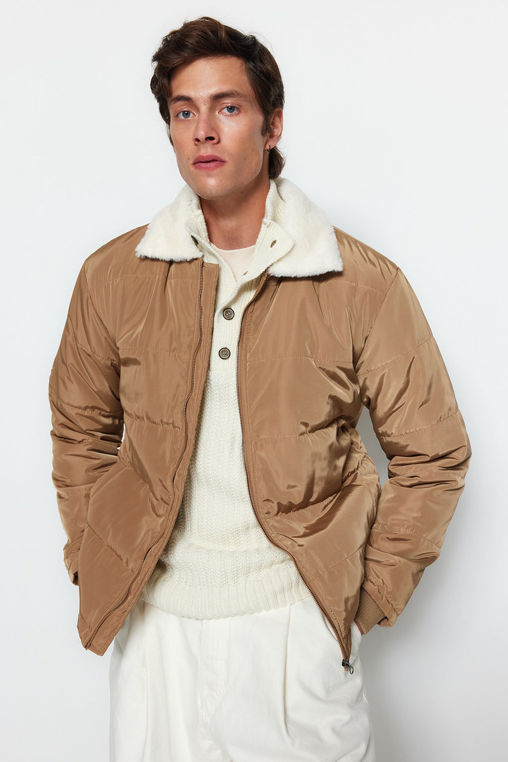 Vizon Regular Fit Yaka Ici Polar Astarl? Kal?n K?sl?k Mont TMNAW24MO00001