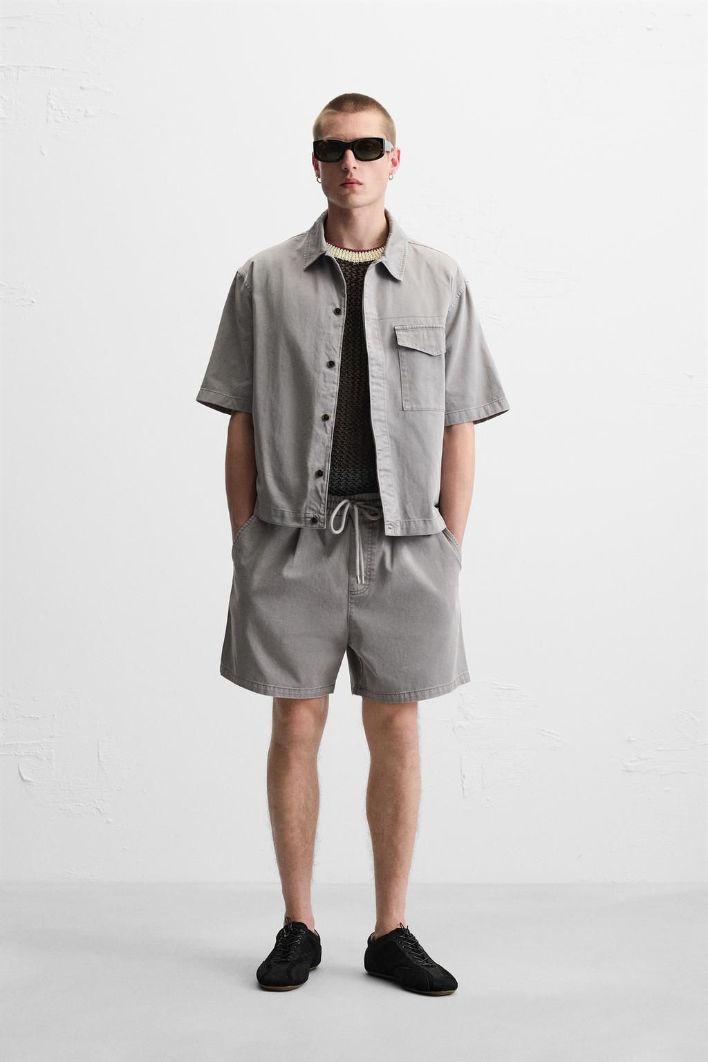 WASHED RELAXED FIT BERMUDA SHORTS - Zara фото 20