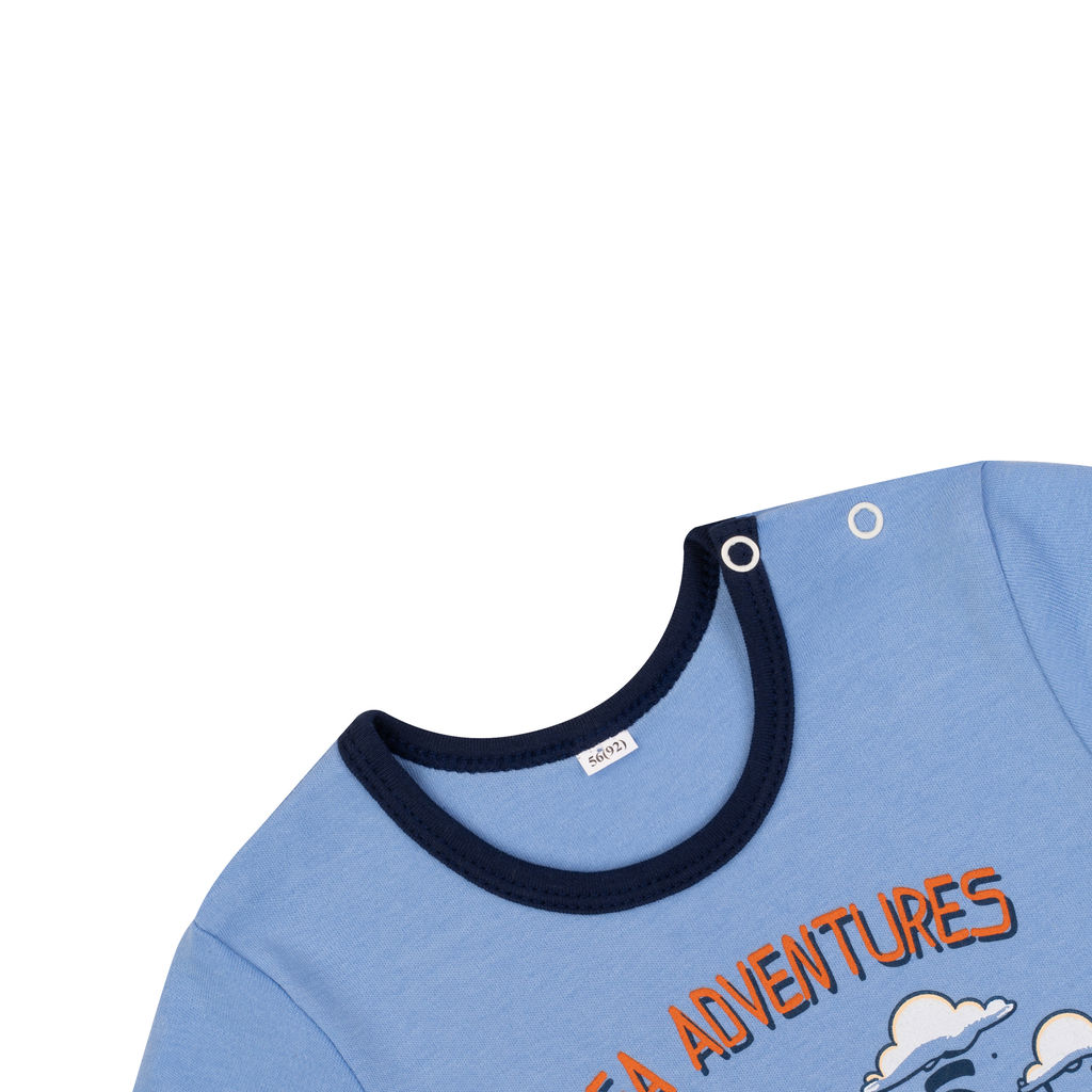 Костюм детский голубой/темно-синий с принтом краб 7059п (92, 56)